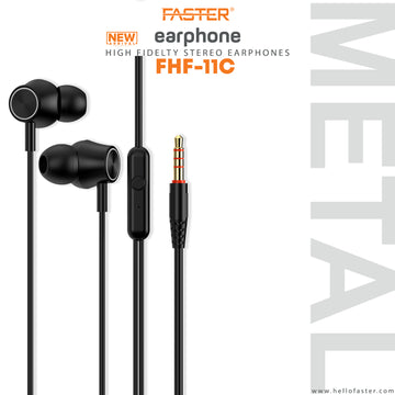 Durable FASTER FHF-11C earphones with mic for music and calls