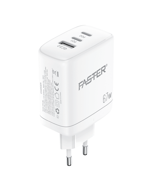A Close up view of Faster PD-67W Charger
