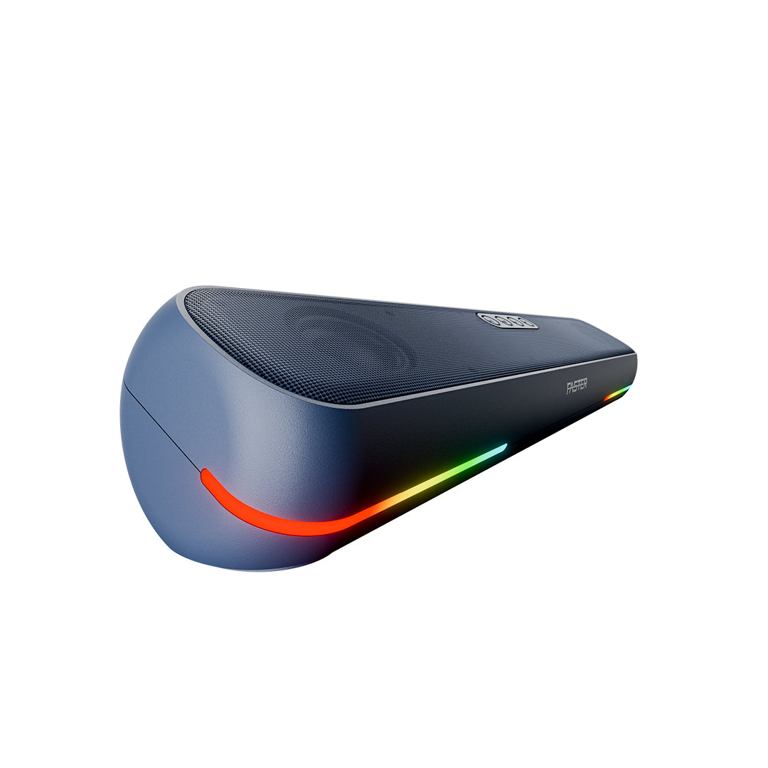 Gaming console with RGB lighting on a white background