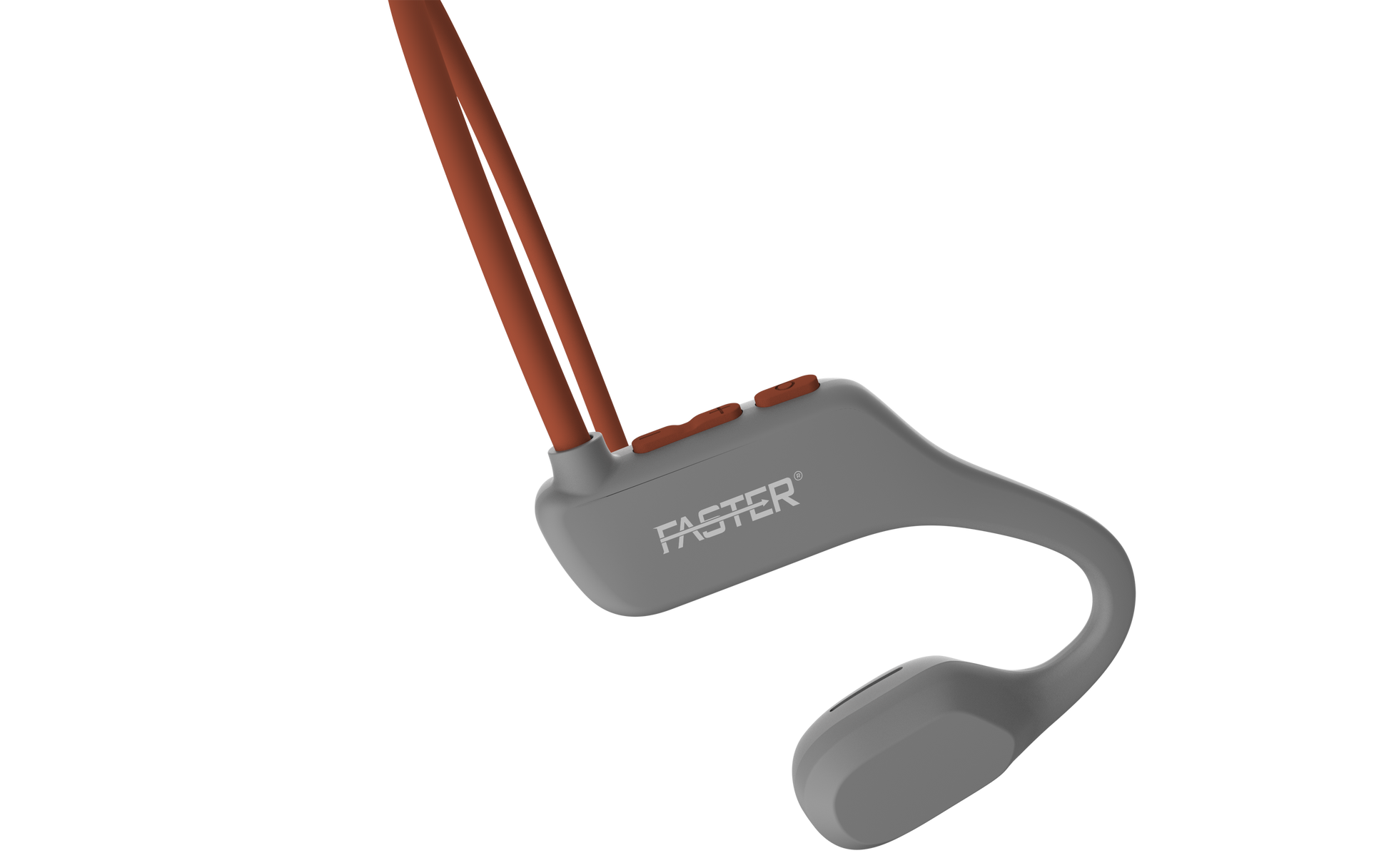 AS18 bone conduction headphones with mic side view in white color