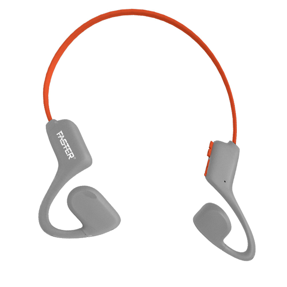 AS20 wireless air conduction Bluetooth earphones for sports in white and orange color