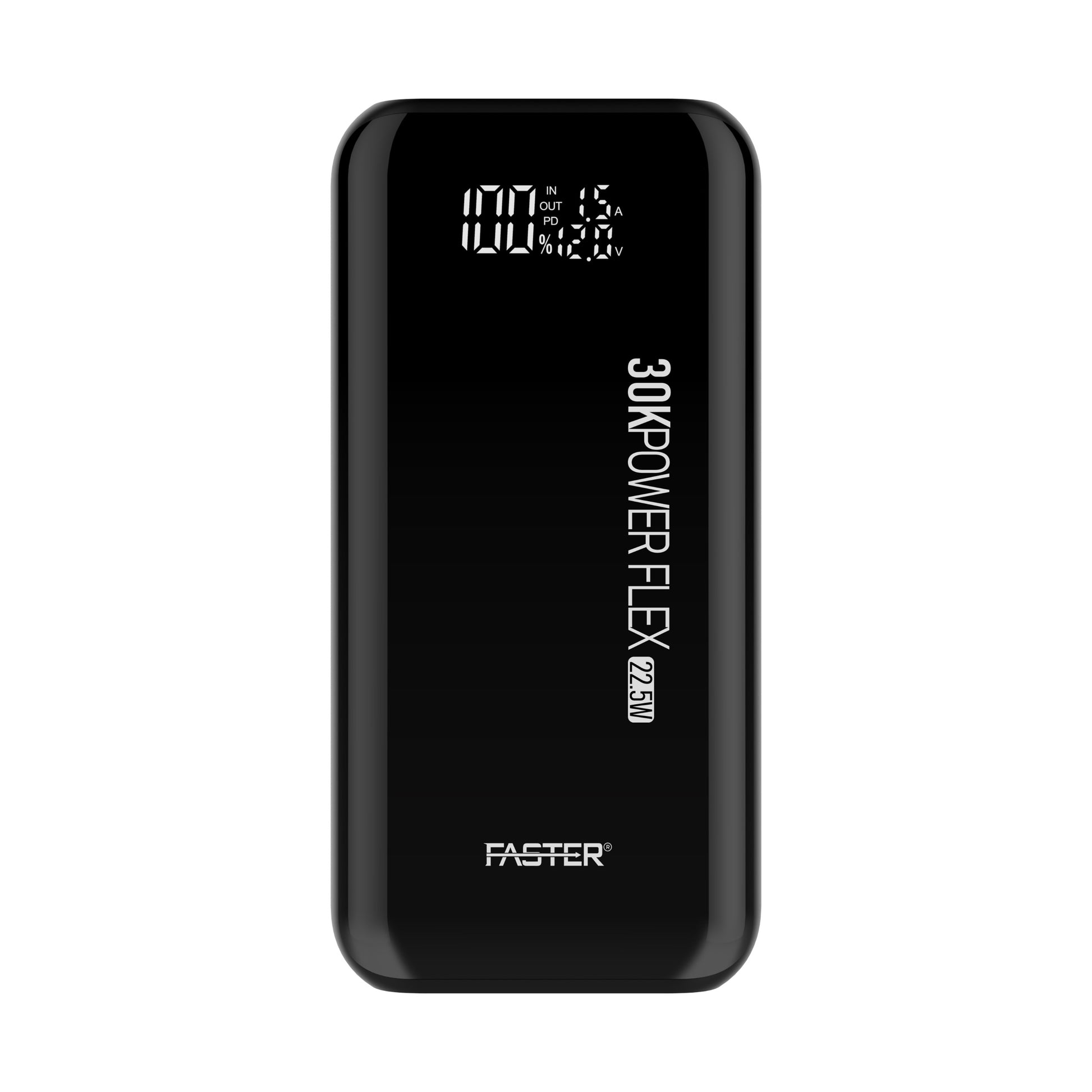 A Faster Power bank 30000MAH on white background