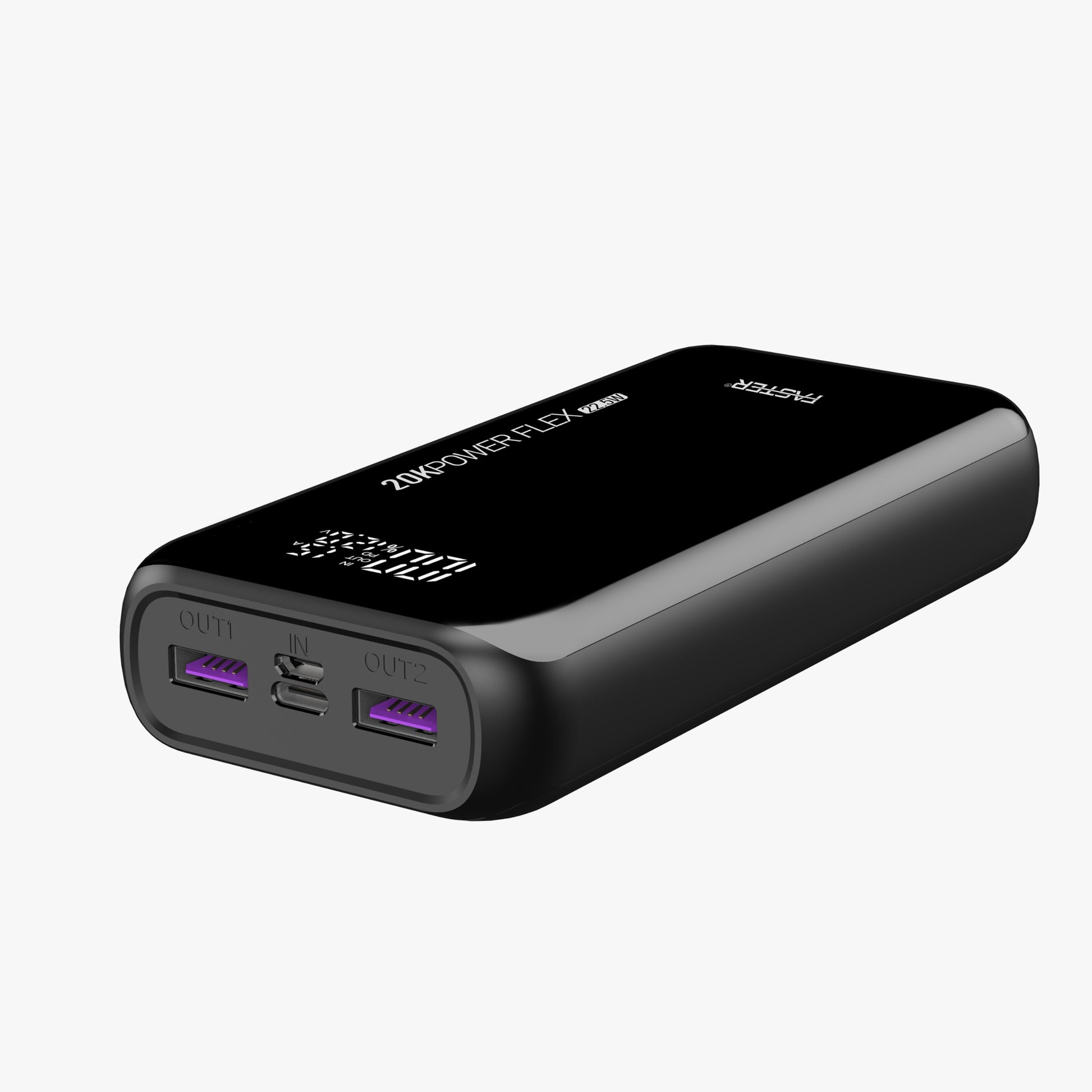 A Faster Powerbank 20000mAh on white backgground
