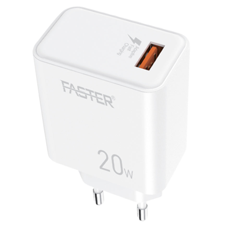 A top side view of Faster FC-11 QC  fast mobile charger