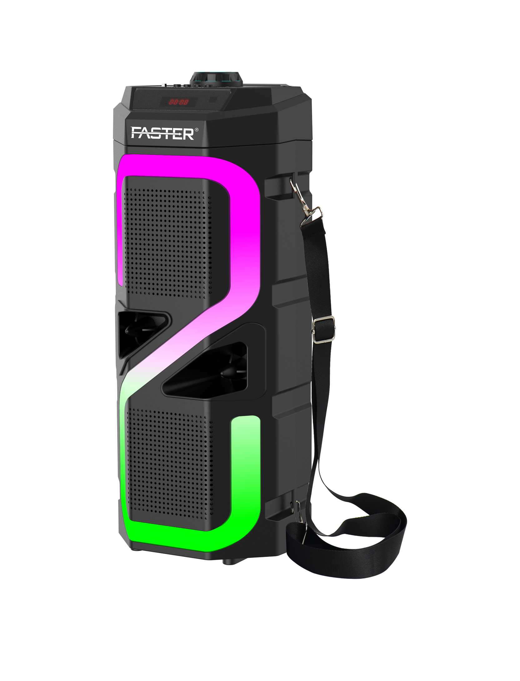 Durable FASTER Rainbow 7 Bluetooth speaker with bass