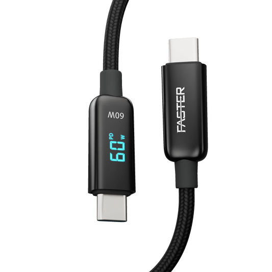 FASTER 60W USB-C TO USB-C DIGITAL DATA CABLE