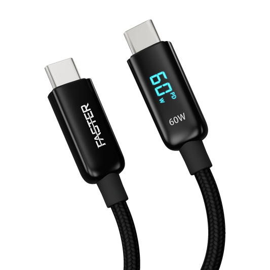 FASTER 60W USB-C TO USB-C DIGITAL DATA CABLE