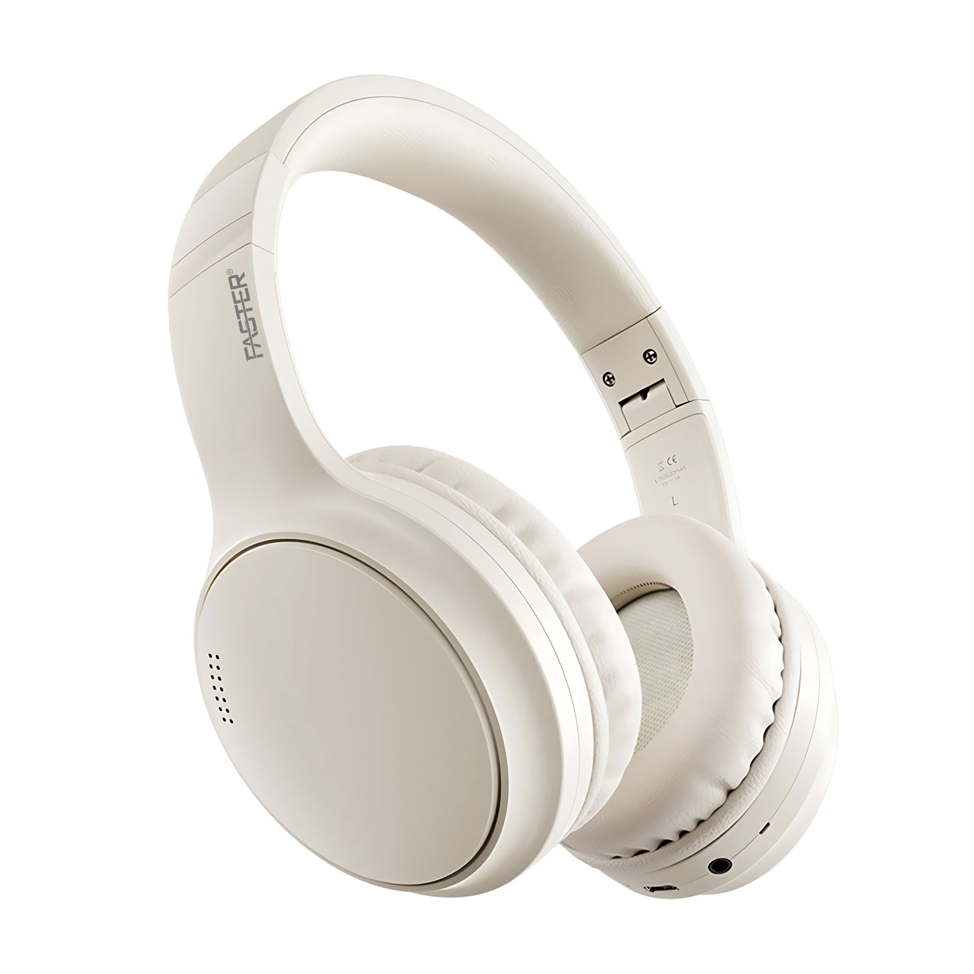 A Side view of Faster S5 offWhite Wireless headphonesA Side view of Faster S5 offWhite Wireless headphones