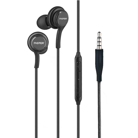 A Faster F5 earphones on white background.