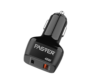 A close up view Faster C7-PD Fast Car Charger