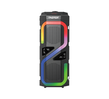 A front side view of Faster Rainbow 7 powerful Bass wireless speaker