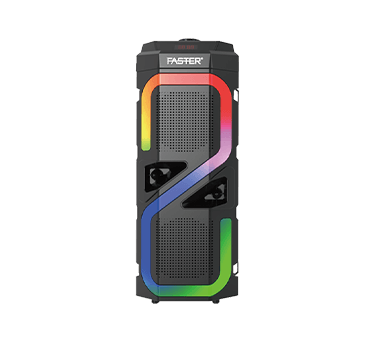 A front side view of Faster Rainbow 7 powerful Bass wireless speaker