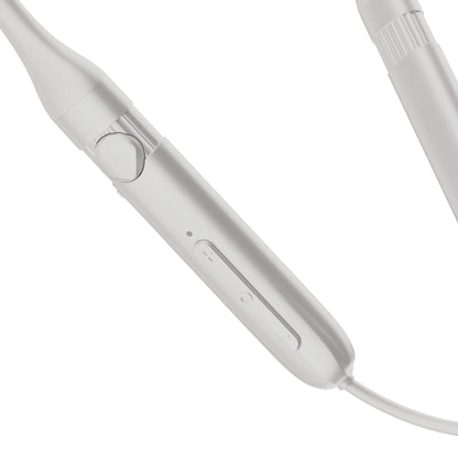 Close-up of a white wired device with a control module and cable on a plain white background.
