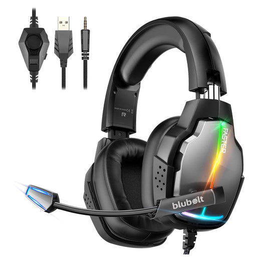 A Side View of Faster BlubotBG-400 Surrounding Sound Gaming Headset with Noise Cancelling Micro Phone With Feature