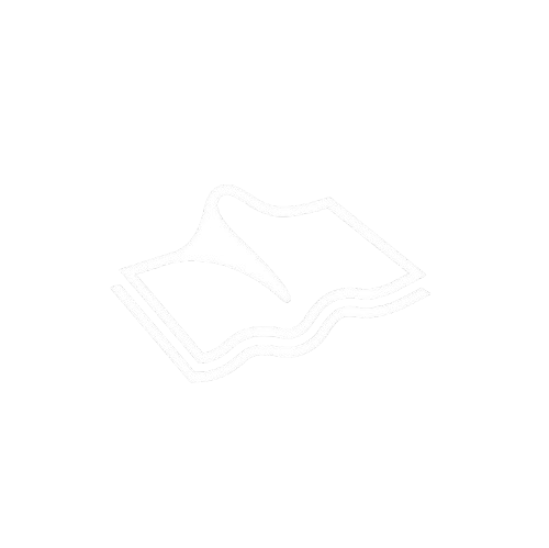 A white outline graphic of a folded cloth napkin on a solid white background.