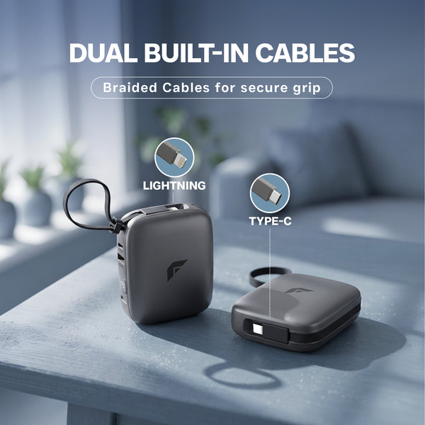 Built-in Type-C & Lightning Cables