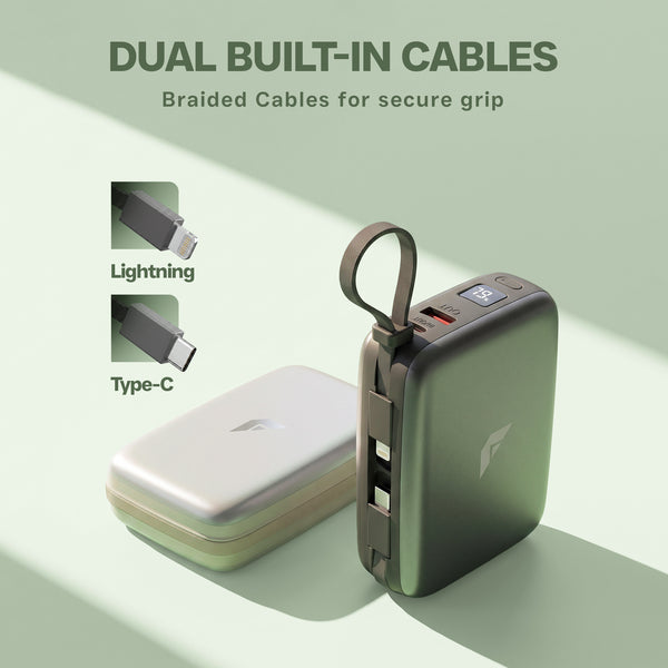 Built In Type-C and Lightning Cables