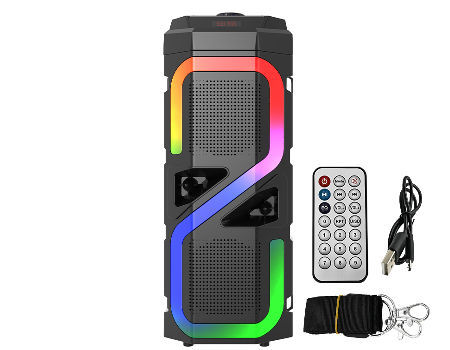 A  Faster Rainbow 7 powerful Bass wireless speaker with accessories