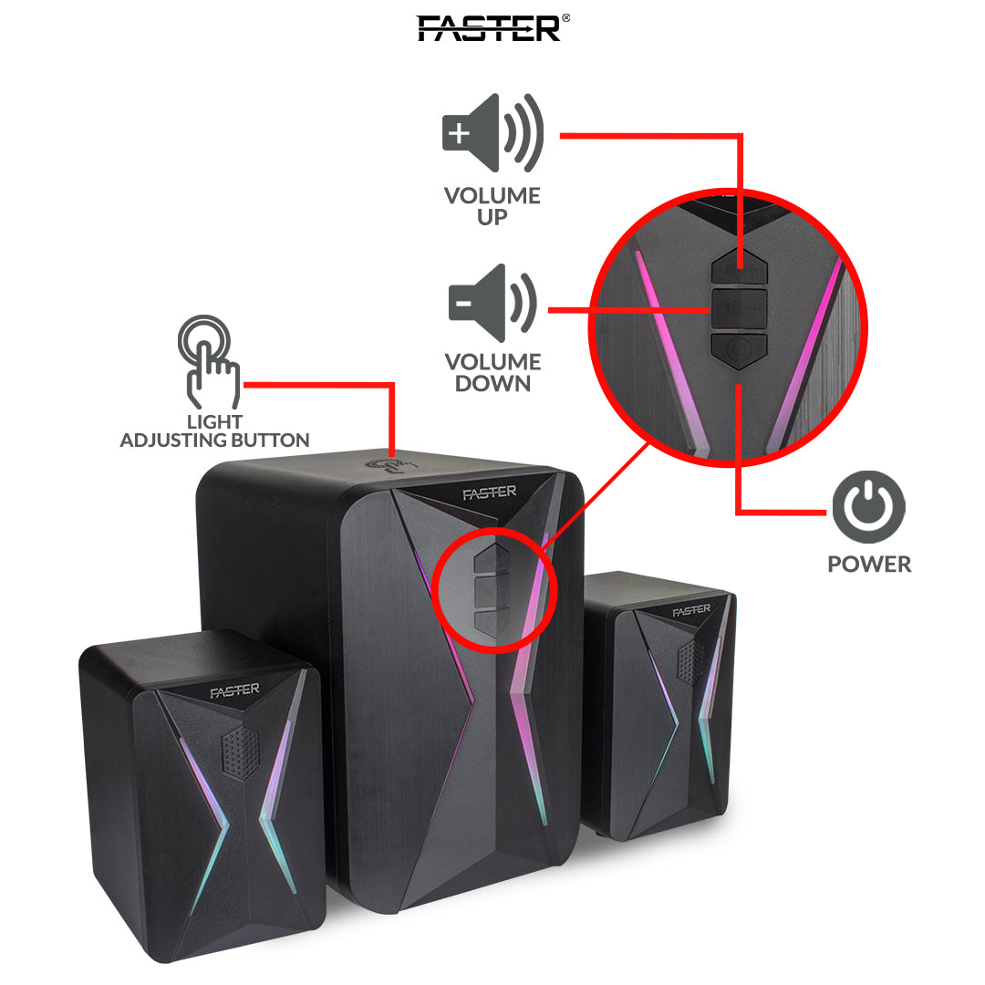 A  Faster G1000 RGB Lighting Mini Gaming Speaker with  help guide 