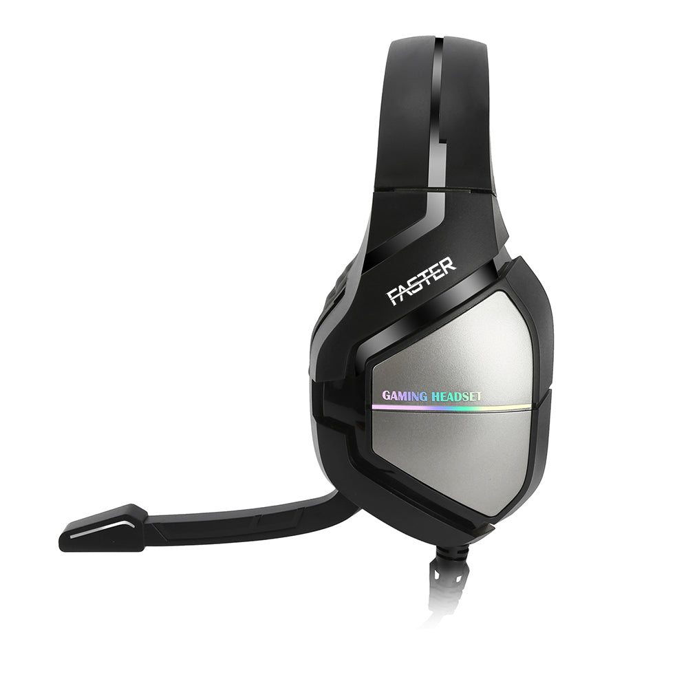 A side pose of Faster BluBolt BG-200 Gaming Headset with white background