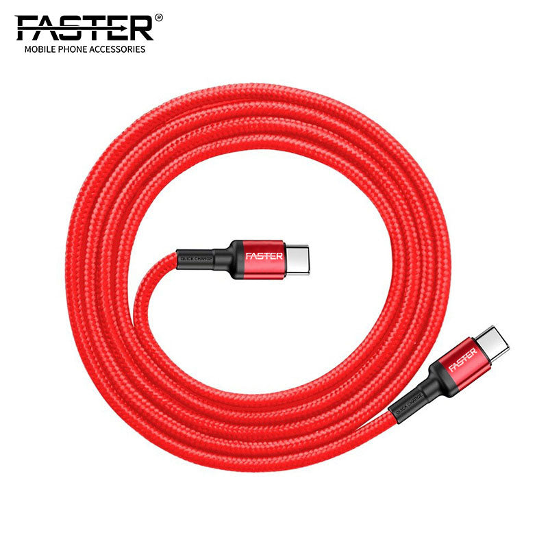 close up view of Faster FC-60W Type-C cable