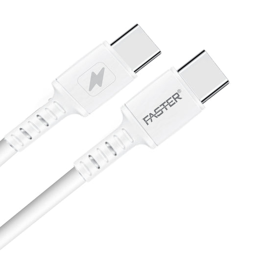 A Close Faster FC-30W Type-C TO Type-C 3A PD cable on white backgrond
